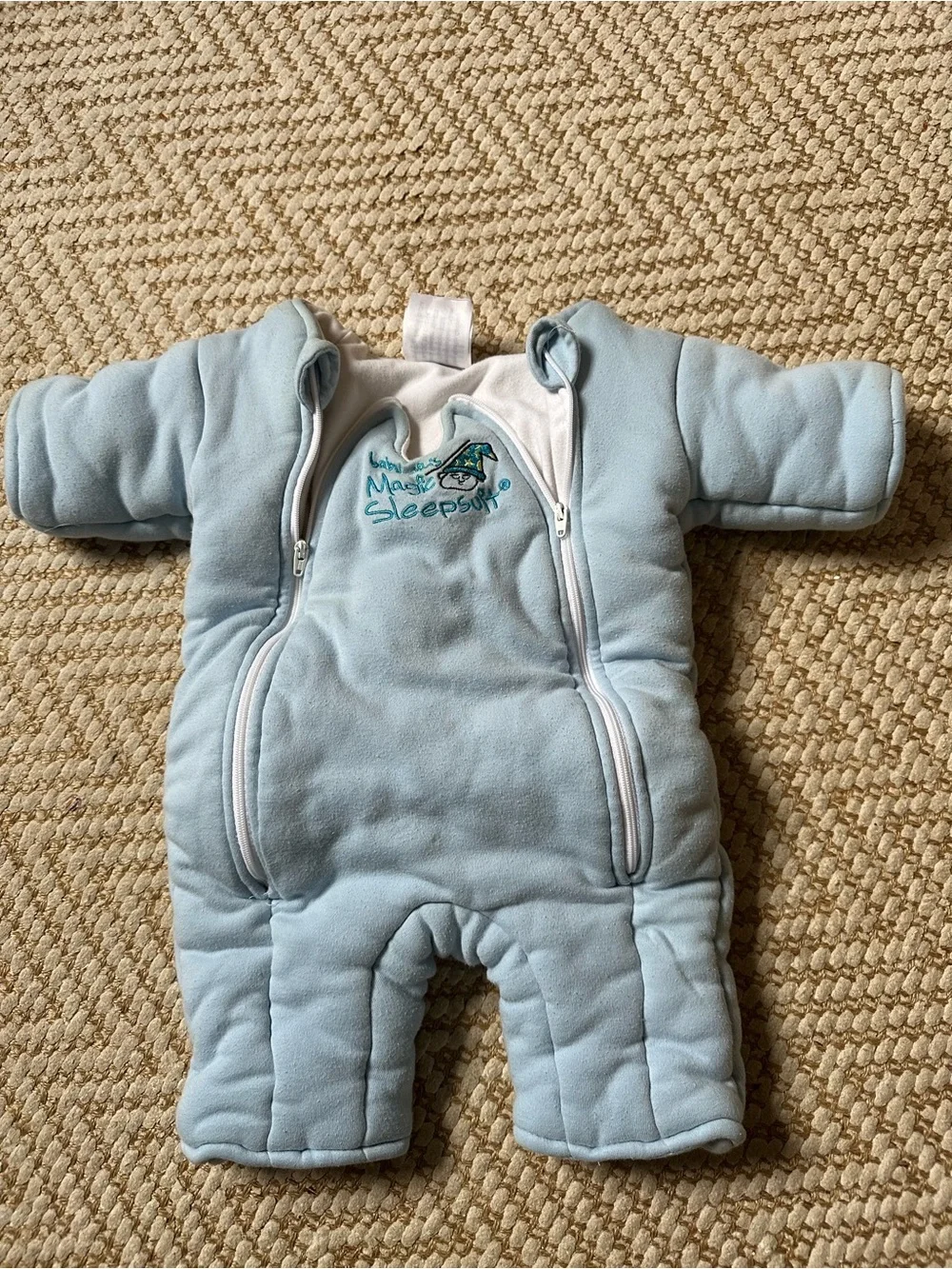 Light Blue Infant Sleepsuit with Dual Zip Front
